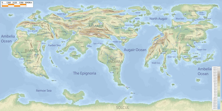 A geographic map of Riiga. For a political map, visit the People page.